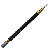 MICS Trapazoid 1.1mm - 1.4mm Tapered Spear Diamond Knife, Straight Dop BlackGold Titanium J-Slot Bayyonet Handle Design.Blade is 0.17mm Thick. 